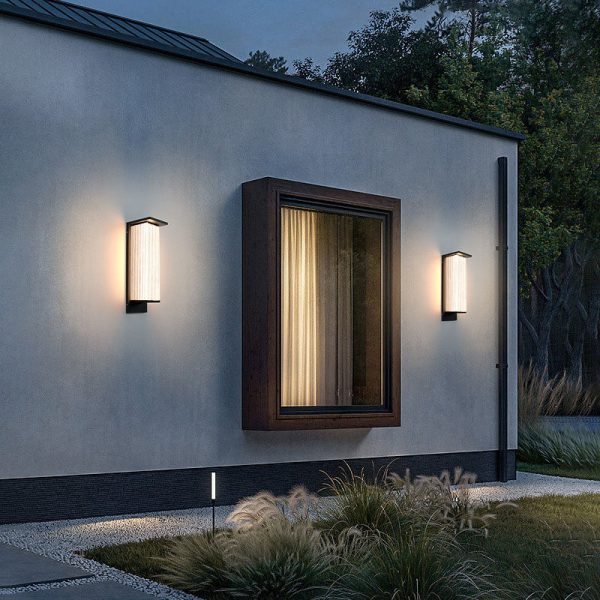 Modern Minimalist Solar Waterproof Rectangular Stainless Steel Acrylic LED Outdoor Wall Sconce Lamp For Outdoor Patio - Image 9