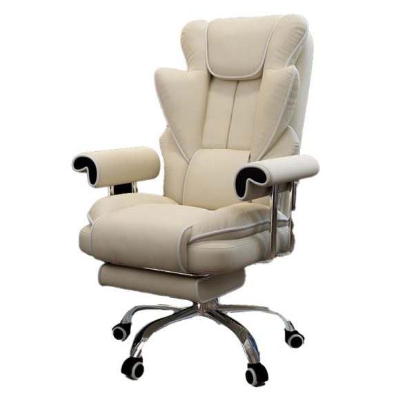 Modern Minimalist Square Microfiber Nano Leather Steel Desk Chair Backrest Arm For Home Office - Image 18