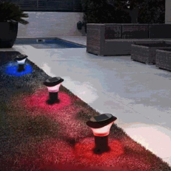 Solar Outdoor Slant Column Post Head ABS LED Patio Landscape Light - Image 12