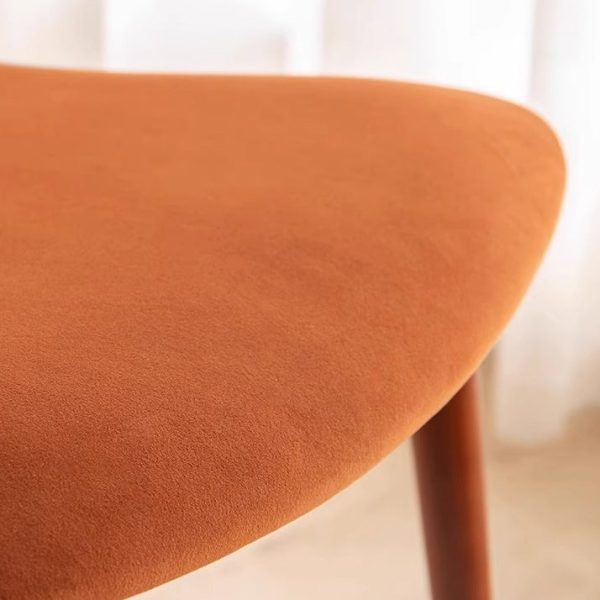Traditional Vintage Square Velvet Iron Tapered Legs Dining Chair Backrest Armless For Dining Room - Image 7