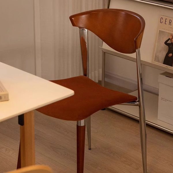 Traditional Vintage Square Velvet Iron Tapered Legs Dining Chair Backrest Armless For Dining Room - Image 10