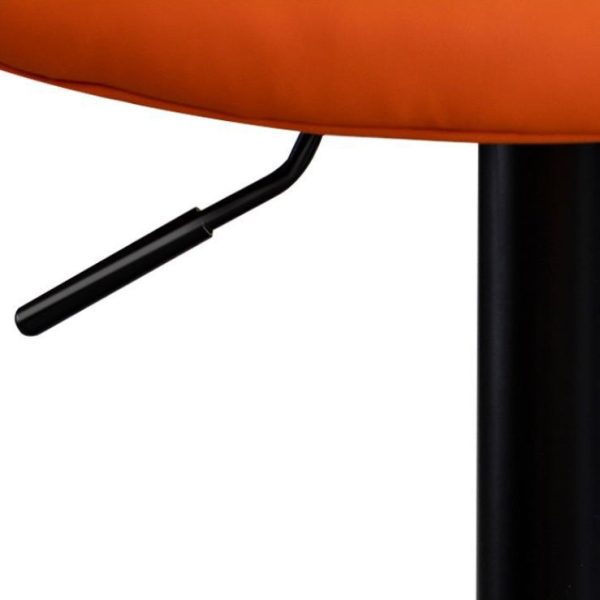 Contemporary Simplicity Curved PU Leather Liftable Swivel Bar Stool Backrest Footrest For Dining Room - Image 7