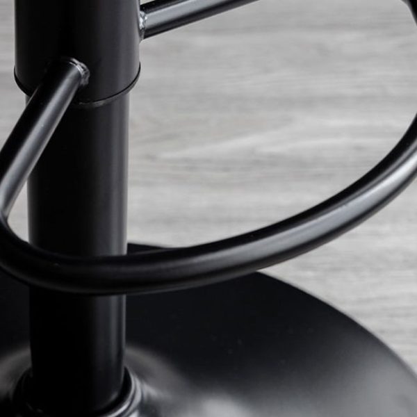 Contemporary Simplicity Curved PU Leather Liftable Swivel Bar Stool Backrest Footrest For Dining Room - Image 11