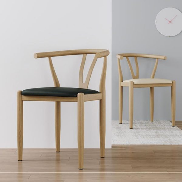 Modern Simplicity Leather Carbon Steel Sponge Square Curved Dining Chair Backrest For Dining Room - Image 3