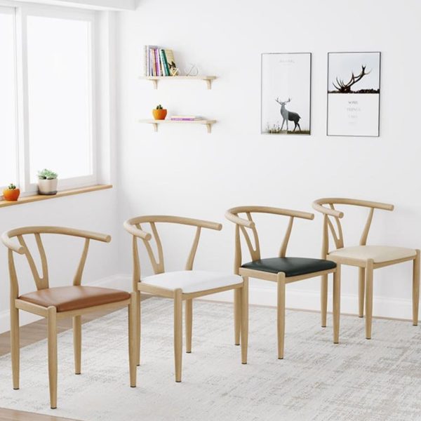 Modern Simplicity Leather Carbon Steel Sponge Square Curved Dining Chair Backrest For Dining Room - Image 2