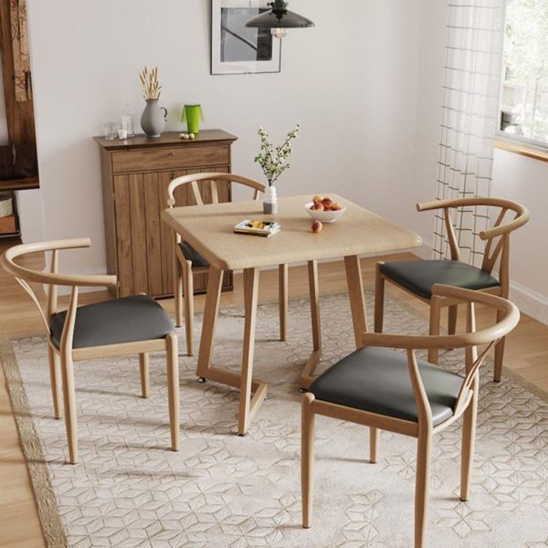 Modern Simplicity Leather Carbon Steel Sponge Square Curved Dining Chair Backrest For Dining Room - Image 11