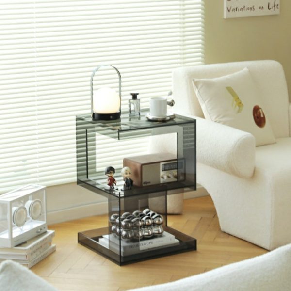 Modern Luxury Square Acrylic End Table 3-Tier For Living Room - Image 7