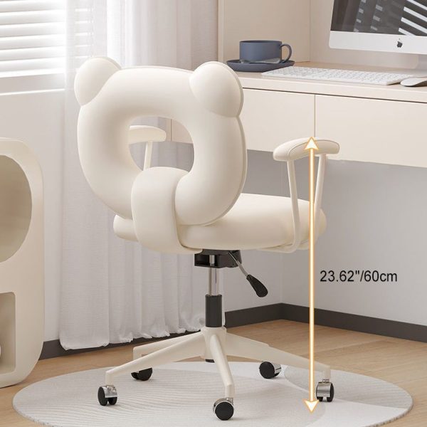 Contemporary Nordic Leather Steel Iron Sponge Bear Square Desk Chair Backrest Armrest Adjustable For Home Office - Image 6