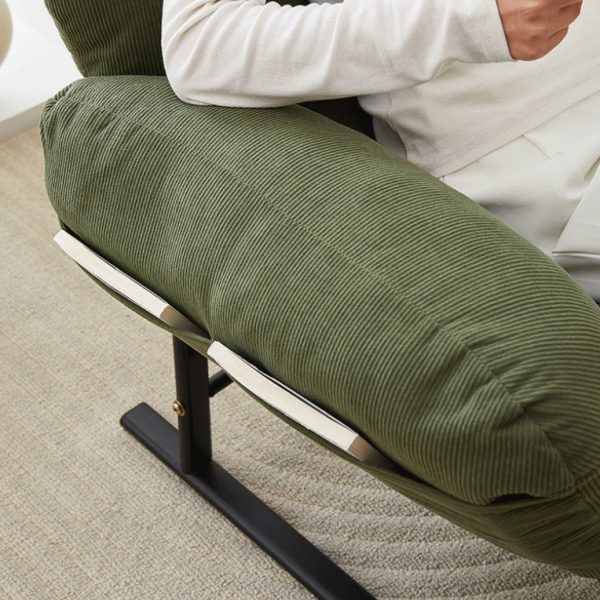 Modern Simplicity Corduroy Cotton Sponge Iron Carbon Steel Square Recliner Footrest Adjustable For Bedroom - Image 10