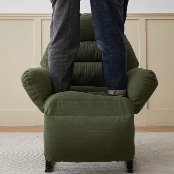Modern Simplicity Corduroy Cotton Sponge Iron Carbon Steel Square Recliner Footrest Adjustable For Bedroom - Image 11