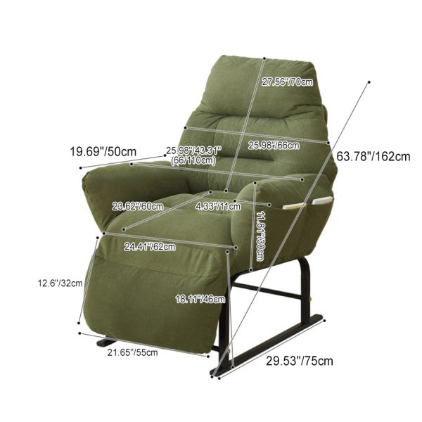 Modern Simplicity Corduroy Cotton Sponge Iron Carbon Steel Square Recliner Footrest Adjustable For Bedroom - Image 6