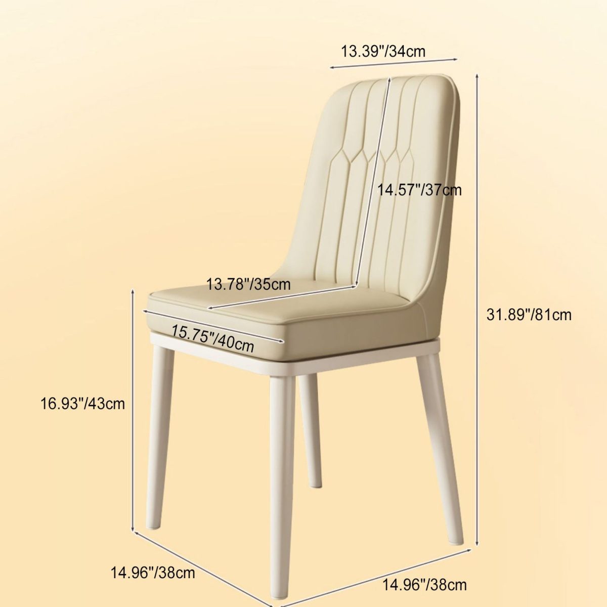 Contemporary Luxury Square PU Leather Upholstered Dining Chair Backrest For Dining Room - Image 5