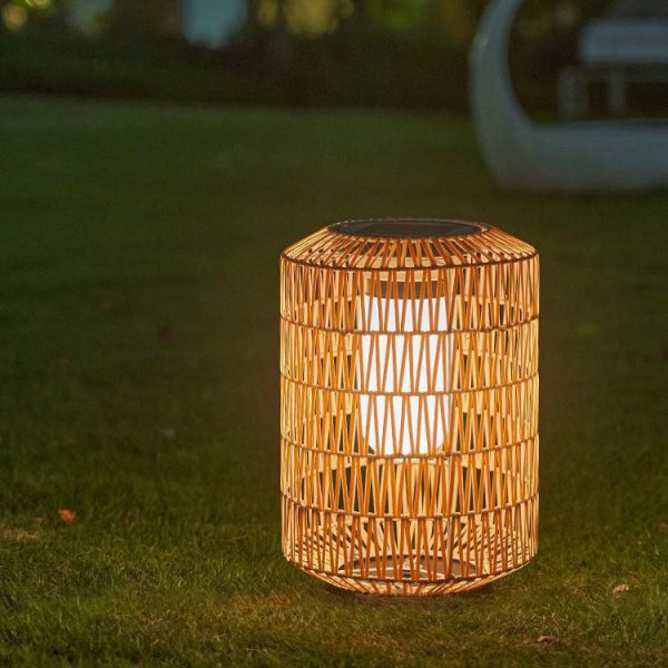 Modern Minimalist Solar Iron Rattan Cage Shaped LED Outdoor Landscape Light For Garden - Image 16