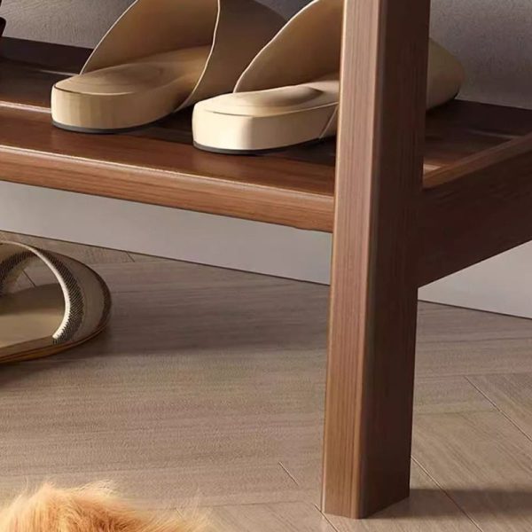 Contemporary Scandinavian Rectangle Tech Cloth Solid Wood Shoe Storage 1-Shelf For Entryways - Image 15