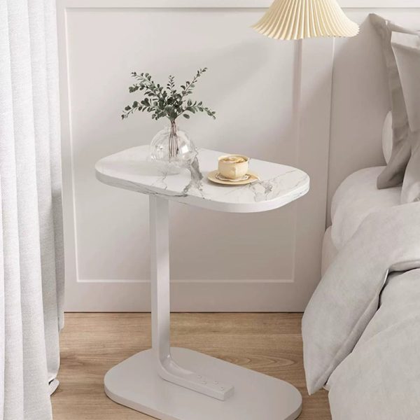Modern Minimalist Rectangular PVC Artificial Panel End Table For Living Room - Image 24