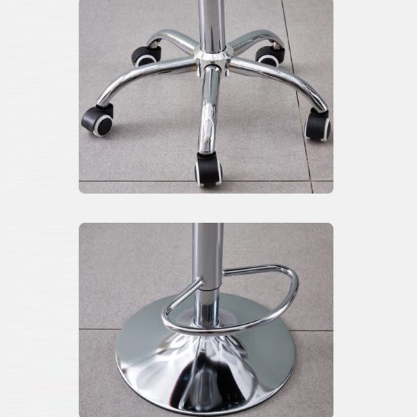 Modern Minimalist Square Cushion Leather Metal Bar Stool Backrest Height Adjustable For Dining Room - Image 12