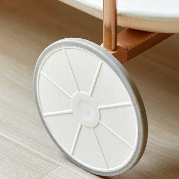 Contemporary Nordic Oval Round ABS Aluminum End Table 2-Tier For Living Room - Image 7