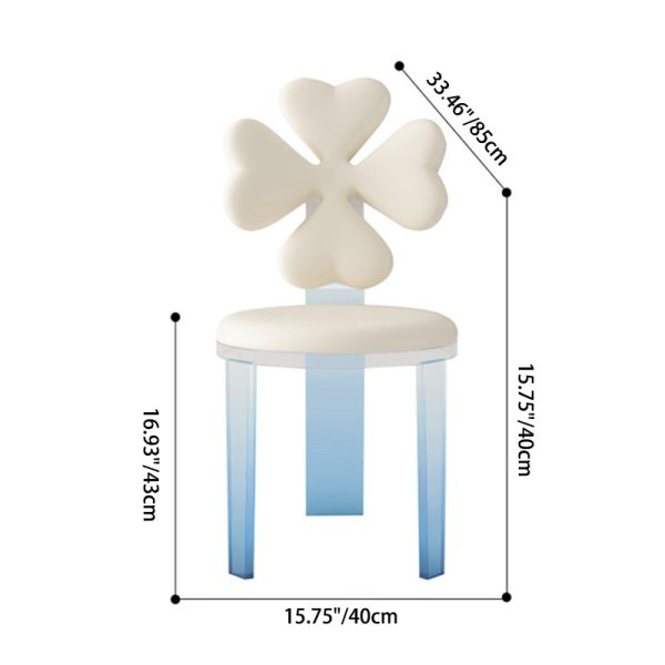 Modern Minimalist Clover Microfiber Leather Acrylic Dining Chair Backrest For Dining Room - Image 4