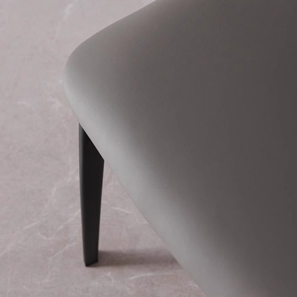 Modern Minimalist Square Cushion Microfiber Leather Carbon Steel Dining Chair Backrest For Dining Room - Image 8