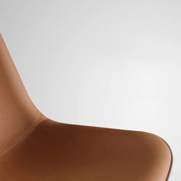 Modern Simplicity Cowhide Steel Sponge Square Curved Dinining Chair Backrest For Dining Room - Image 5