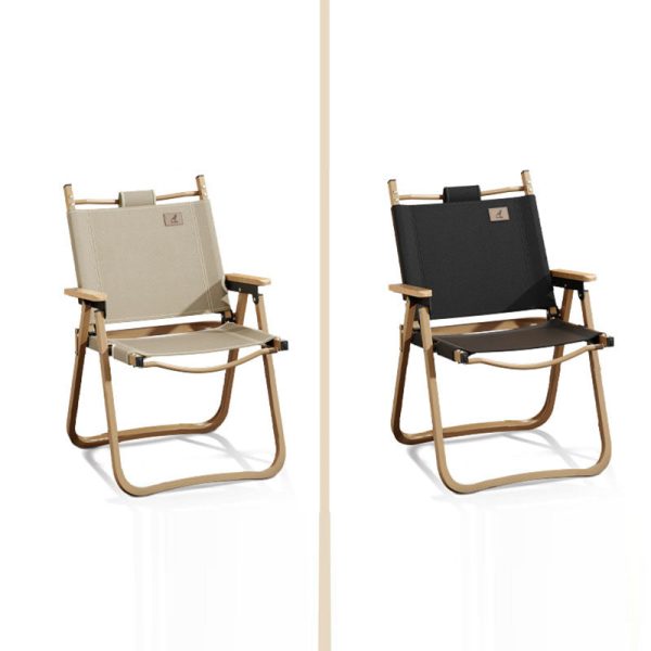 Contemporary Scandinavian Square Frame Alloy Wood Oxford Cloth Patio Dining Chair Foldable Backrest For Outdoor - Image 8