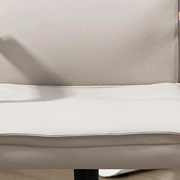 Modern Minimalist Square Upholstered PU Leather Stainless Steel Desk Chair Backrest Armrest For Home Office - Image 8