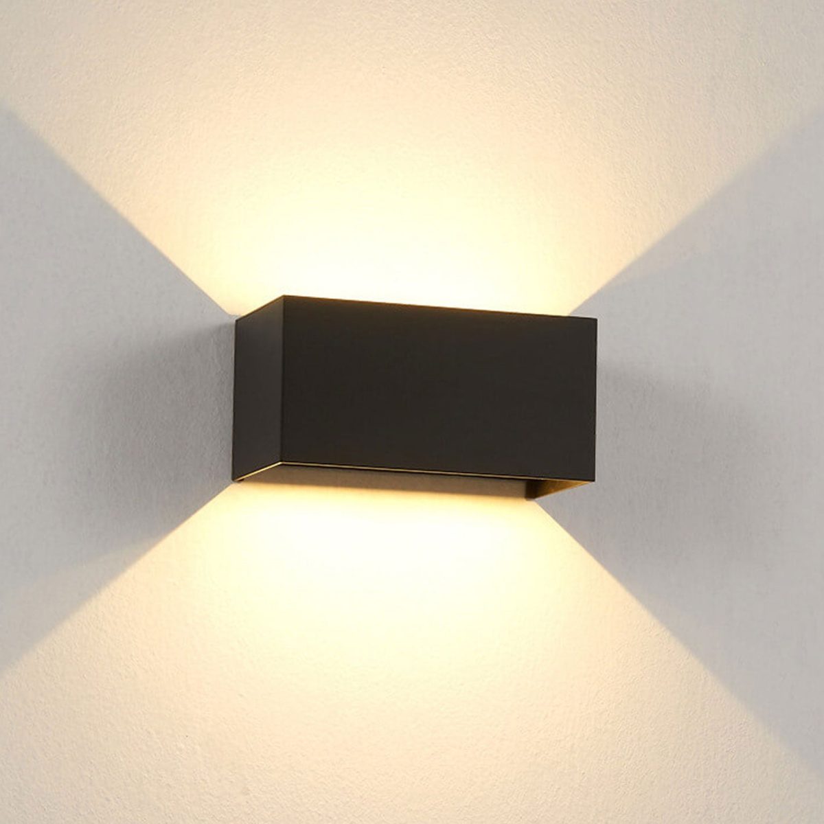 Modern Outdoor Waterproof Rectangular LED Up and Down Illuminated Outdoor Wall Sconce Lamp - Image 2