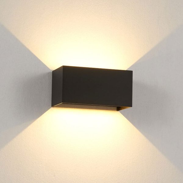 Modern Outdoor Waterproof Rectangular LED Up and Down Illuminated Outdoor Wall Sconce Lamp - Image 2