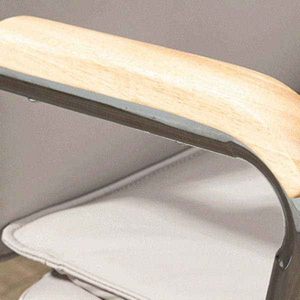 Modern Minimalist Square Upholstered PU Leather Stainless Steel Desk Chair Backrest Armrest For Home Office - Image 6