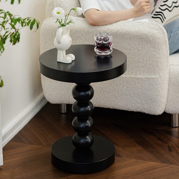 Traditional Vintage Round Beaded Wooden Coffee Table For Living Room - Image 30