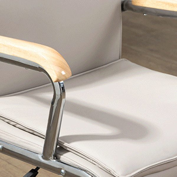 Modern Minimalist Square Upholstered PU Leather Stainless Steel Desk Chair Backrest Armrest For Home Office - Image 9