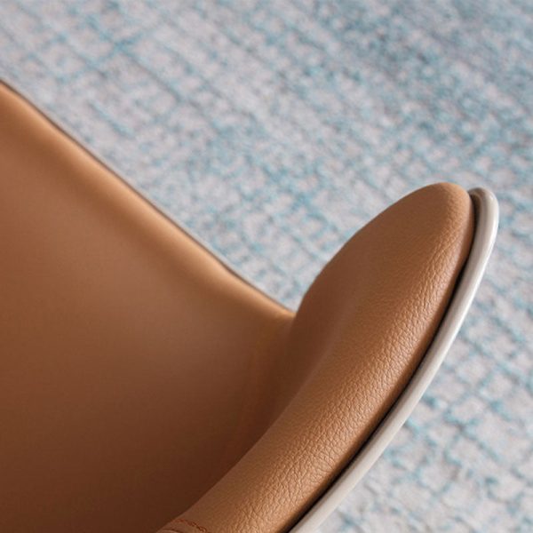 Modern Simplicity Cowhide Steel Sponge Square Curved Dinining Chair Backrest For Dining Room - Image 7