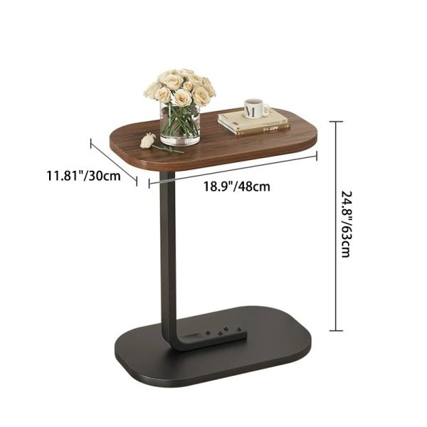 Modern Minimalist Rectangular PVC Artificial Panel End Table For Living Room - Image 4