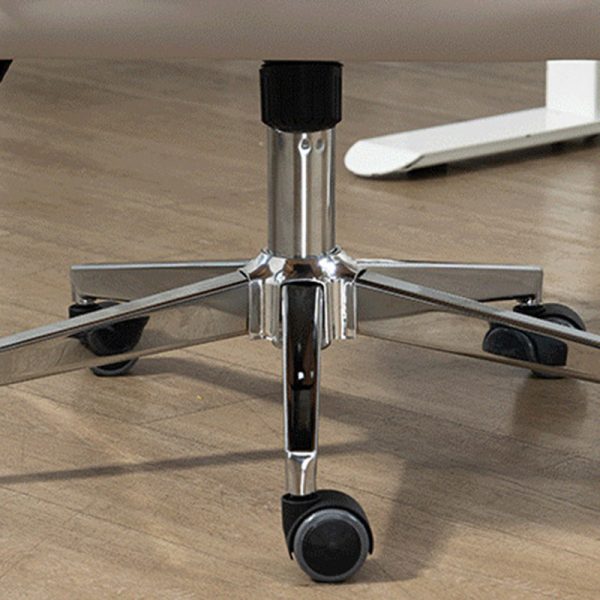 Modern Minimalist Square Upholstered PU Leather Stainless Steel Desk Chair Backrest Armrest For Home Office - Image 5