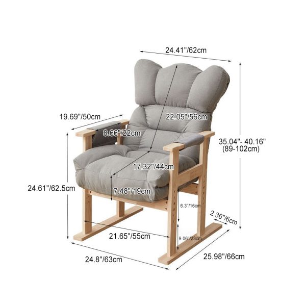 Modern Simplicity Velvet Cotton Wood Adjustable Recliner Backrest Armrest For Living Room - Image 7