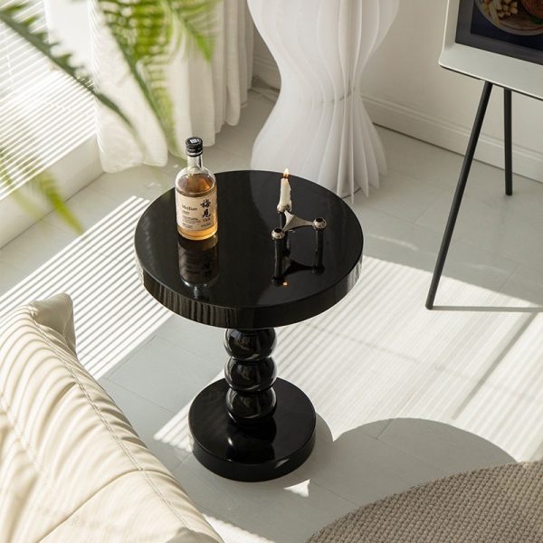 Traditional Vintage Round Beaded Wooden Coffee Table For Living Room - Image 32