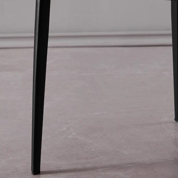 Modern Minimalist Square Cushion Microfiber Leather Carbon Steel Dining Chair Backrest For Dining Room - Image 11