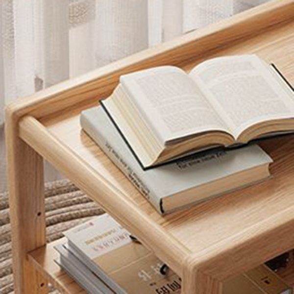 Contemporary Retro Solid Wood Movable Multifunctional Storage End Table 3-Tier For Living Room - Image 12