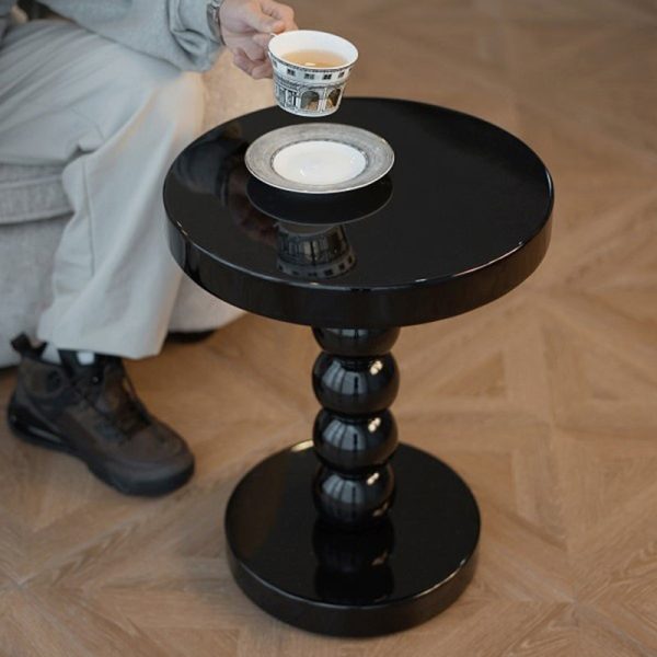 Traditional Vintage Round Beaded Wooden Coffee Table For Living Room - Image 33