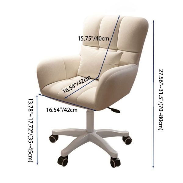 Contemporary Nordic Square Velvet Upholstered Swivel Desk Chair Height Adjustable Backrest Armrest For Home Office - Image 5
