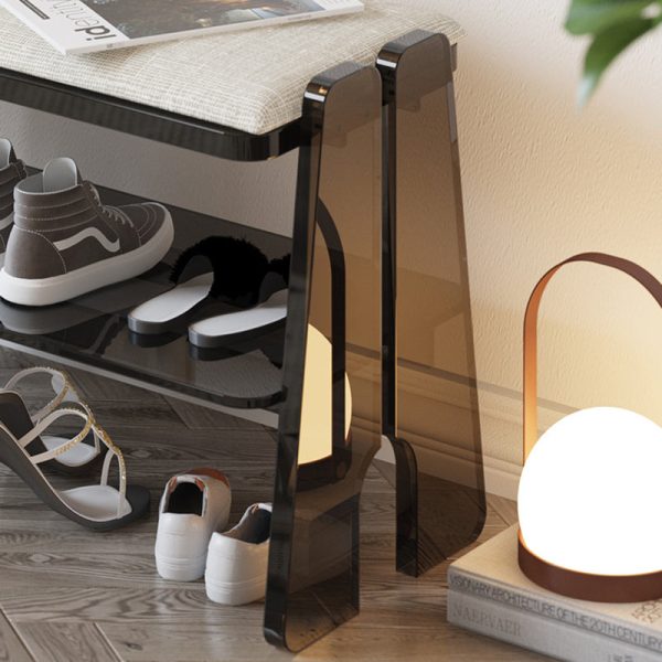 Modern Minimalist Long Rectangle Cotton Linen Acrylic Shoe Storage 2/3 Tier For Entryways - Image 7