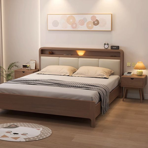 Modern Simplicity Square Cubic Rectangular Rubber Wood Nightstand 1/2 Drawer For Bedside - Image 26