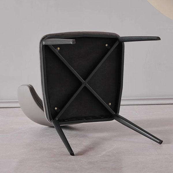 Modern Minimalist Square Cushion Microfiber Leather Carbon Steel Dining Chair Backrest For Dining Room - Image 14