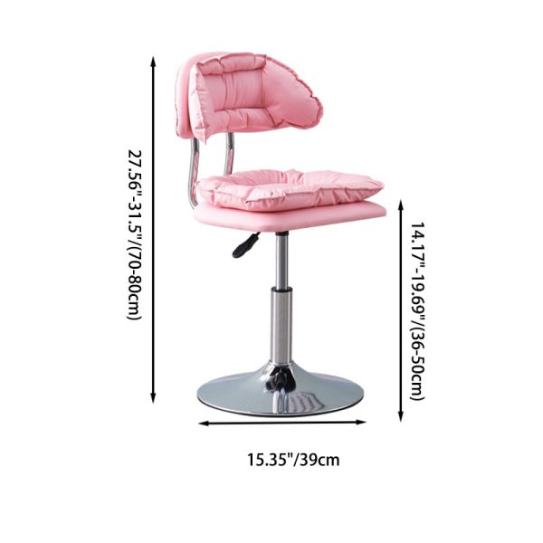 Modern Minimalist Square Cushion Leather Metal Bar Stool Backrest Height Adjustable For Dining Room - Image 5