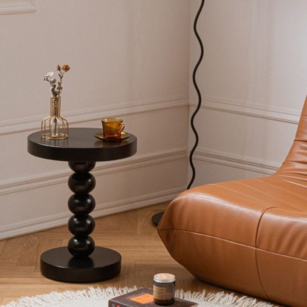 Traditional Vintage Round Beaded Wooden Coffee Table For Living Room - Image 35