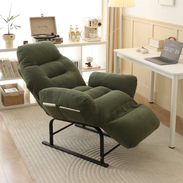 Modern Simplicity Corduroy Cotton Sponge Iron Carbon Steel Square Recliner Footrest Adjustable For Bedroom - Image 3