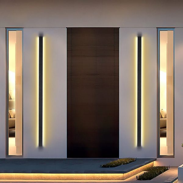 Waterproof Outdoor Long Strip Black Modern Porch Lights Outdoor Wall Lights - Image 3