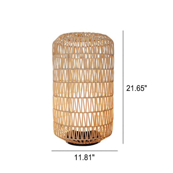 Japanese Simple Rattan Column Waterproof 1-Light Outdoor Lawn Floor Lamp - Image 8