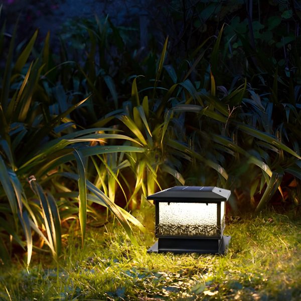 Creative Square Waterproof LED Black Modern Solar Fence Post Lights - Image 3