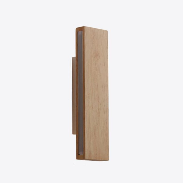 Japanese Minimalist Log Rectangular Flat Rotatable LED Wall Sconce Lamp - Image 17